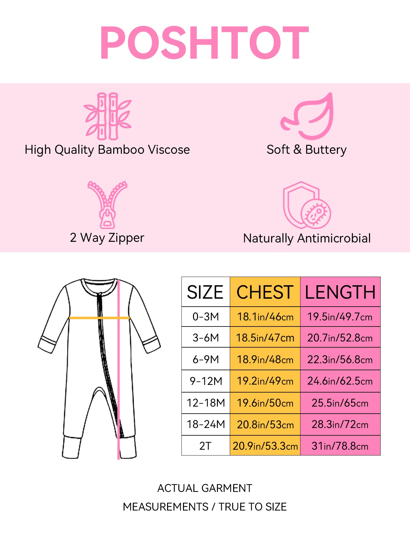 PoshTOT Sanrio Kuromi Bamboo Baby Convertible Zippy Romper